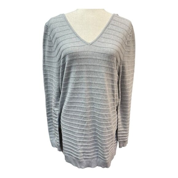 Love Ellie Mia Knit Sweater~Size XXL~Gray Criss Cross Back Detail ~ L1 09 - Picture 3 of 12